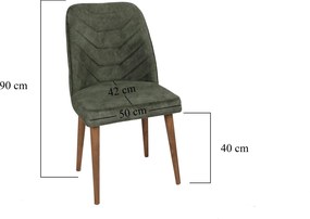 Sada 2 ks jídelních židlí Dallas 558 V2 ořech/zelená