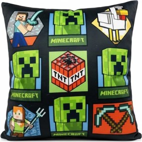 Obojstranný vankúš Minecraft - motív Herný svet - 38 x 38 cm