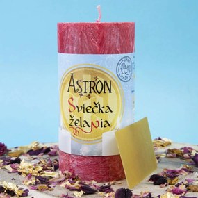 Sviečka želania Astron - valec 15 cm, Červená