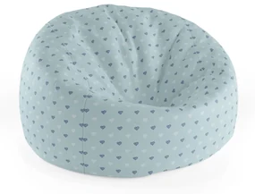 Sablio Sedací vak Cocoon Srdce na modré - 115 x 75 cm x 45 cm
