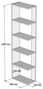 Knihovna TOWER ořech/bílá