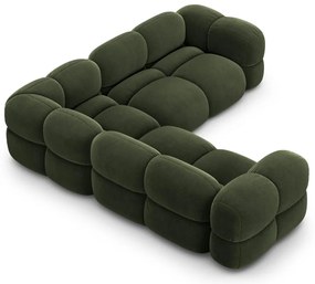 Zelená zamatová rohová pohovka Loretto – Cosmopolitan Design