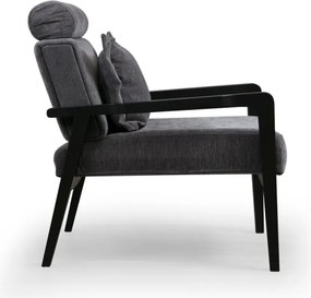 Křeslo Apollo z masivu šedé/černé