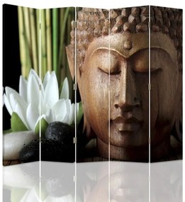 Gario Paraván Drevený Budha Rozmery: 180 x 170 cm, Prevedenie: Otočný paraván 360°