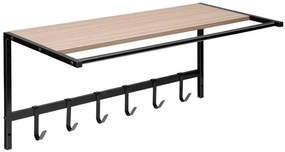 Nástenný vešiak s poličkou AZUL čierny