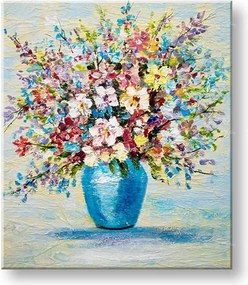 Maľovaný obraz na stenu KVETY VO VÁZE 60x70 cm