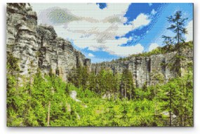 Gario Diamantové maľovanie Adršpašské skaly Rozmery: 120 x 80 cm, Rámovanie: S vnútorným rámom, Diamanty: Štvorcové