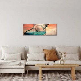 Obraz - Život vo fľaši (s hodinami) (90x30 cm)