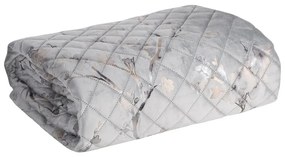 Dekorstudio Zamatový prehoz na posteľ BLINK5 s potlačou kvetov - strieborný Rozmer prehozu (šírka x dĺžka): 170x210cm