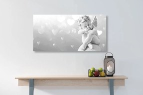 Obraz čiernobiely anjelik - 100x50