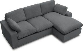 Tmavosivá menčestrová rohová pohovka Belair – Bobochic Paris