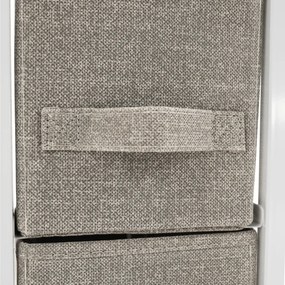 Komoda OFELIA s látkovými zásuvkami, biela