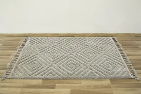 Koberec Berber 7061 l. Romby 3D jasný sivý