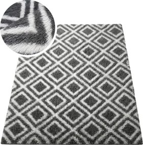 Protišmykový koberec DECOR čierny / biely
