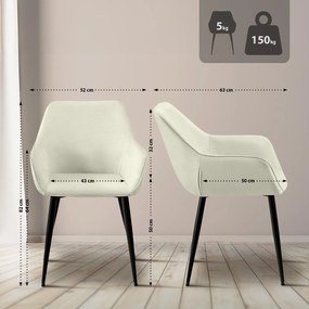 Jedálenská stolička Luena látka - krémová