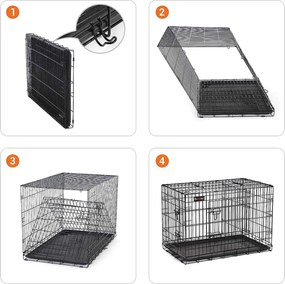 Skladacia prepravka pre psa Feandrea XXL, 2 dvierka, čierna
