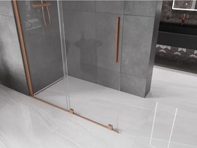 Mexen Velar, posuvné dvere do otvoru typ Walk-In 150 cm, 8mm číre sklo, medená matná, 871-150-000-03-65