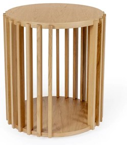 Odkladací stolík z dubového dreva Woodman Drum, ø 53 cm
