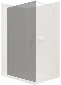 CERANO - Sprchová zástena Walk-in Onyx Ľ/P - guľatá vzpera - biela matná, grafitové sklo - 160x200 cm, CER-CER-8050BD190