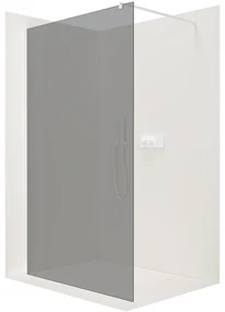 CERANO - Sprchová zástena Walk-in Onyx Ľ/P - guľatá vzpera - biela matná, grafitové sklo - 160x200 cm, CER-CER-8050BD190