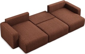 Menčestrová rozkladacia/s úložným priestorom rohová pohovka v terakotovej farbe (do tvaru "U") Kona – Makamii