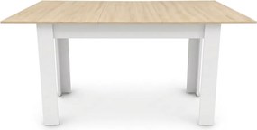 Rozkladací jedálenský stôl MADO 120/160x80 cm, biela/dub sonoma