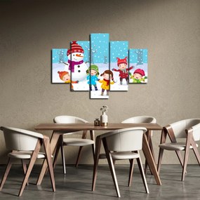 Obraz - Zimné detské radovánky (150x105 cm)
