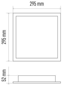 LED Stmievateľné stropné svietidlo LED/20W/230V + DO štvorec 2700K-6000K