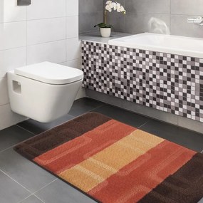 Hnedé kúpeľňové predložky so vzorom