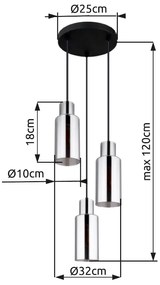 GLOBO LIDARIA 15708-3H Závesné svietidlo