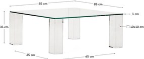 Sklenený konferenčný stolík 85x85 cm Adularia – Kave Home