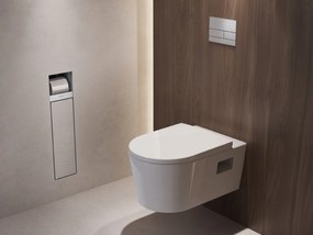 Hansgrohe XtraStoris Rock, wc kefa na zabudovanie s držiakom na toaletný papier, nerez, HAN-56062800