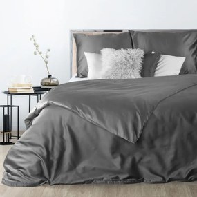 Eurofirany Oceľovosivé posteľné obliečky NOVA z bavlneného saténu 140x200 cm, 70x90 cm