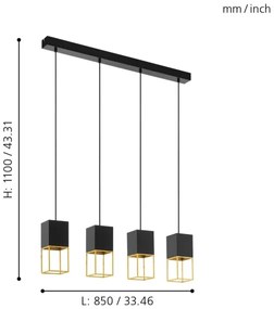 Eglo 97734 - LED Luster na lanku MONTEBALDO 4xGU10/5W/230V