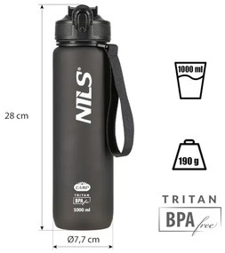 Tritanová fľaša na pitie NILS Camp NCD68 1000 ml čierna
