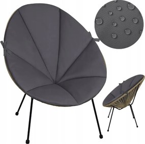 Vodeodolný podsedák do záhradného kresla ACAPULCO 91x72 cm - grafitový
