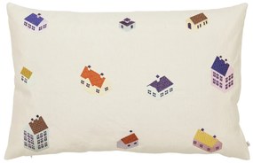 Broste Vyšívaný poťah na vankúš House 60 x 40 cm