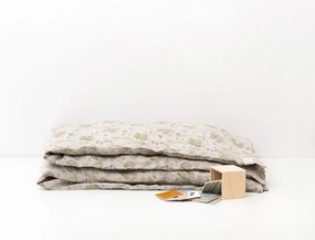 Detské béžové ľanové obliečky Linen Tales Botany, 140 x 200 cm