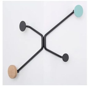 Čierny nástenný vešiak na vonkajší roh s mentolovozeleným detailom Gazzda Hook