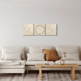 Obraz - Listy v textúre (s hodinami) (90x30 cm)