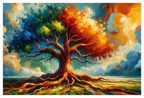 Obraz strom života v farbách jesene