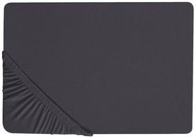 Bavlnená posteľná plachta 200 x 200 cm čierna HOFUF Beliani