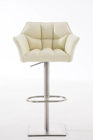 Barová stolička Damas E1 - koženka, nerezový rám - Krémová