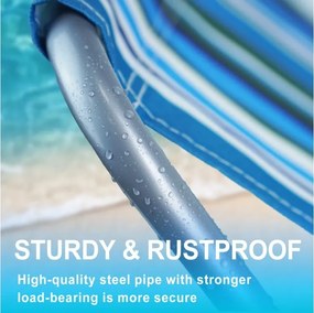 Skladacie plážové ležadlo SAND, modro-biele