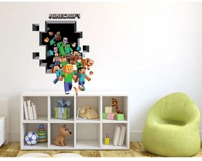Veselá Stena Samolepka na stenu na stenu Minecraft diera