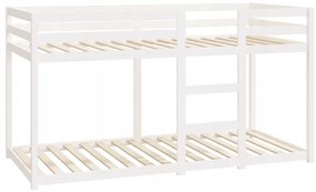 VidaXL Poschodová posteľ biela 90x200 cm borovicový masív manželská