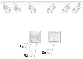 Bodové svietidlo NICEA 6xGU10/10W/230V biela
