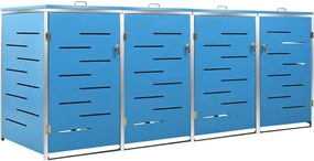 vidaXL Ohrada na 4 odpadkové koše 276,5x77,5x112,5 cm nerezová oceľ