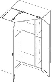 Sconto Rohová skriňa CELIA biela/vysoký lesk