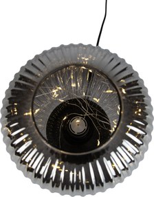 Stolná lampa Art Deco čierna s dymovým sklom vrátane svetelnej šnúry E27 - Karel